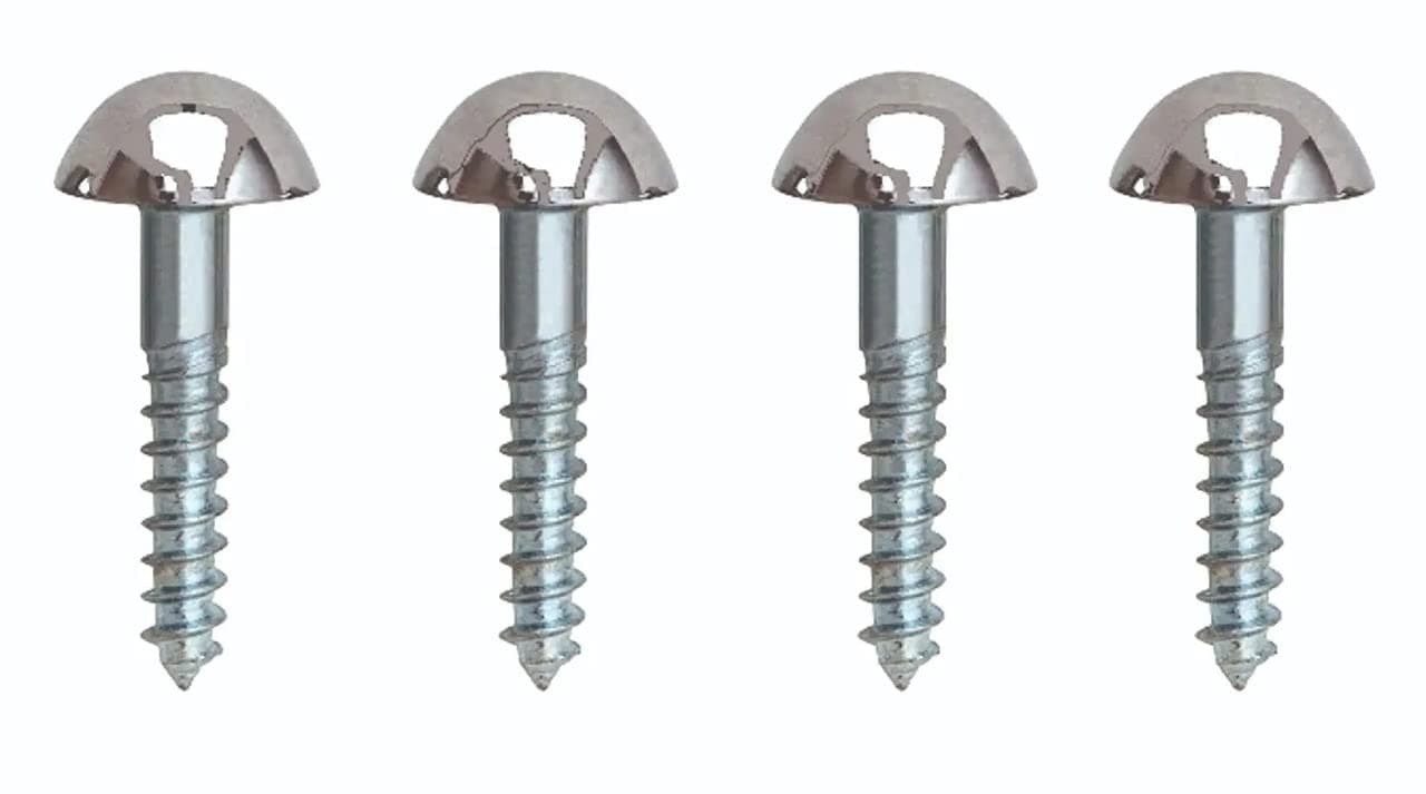 Smart Shophar Steel and Brass Mirror Screw 1.5 Inches Nickle Silver, Pack of 50 pcs/Premium and Functional/Smooth Operation/Ideal for Bathroom Mirrors, Frames, Artworks