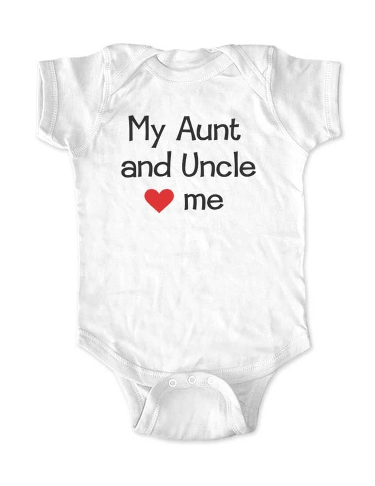 My Aunt and Uncle Love Me Baby one Piece Bodysuit Infant Clothing (6 Months, White)