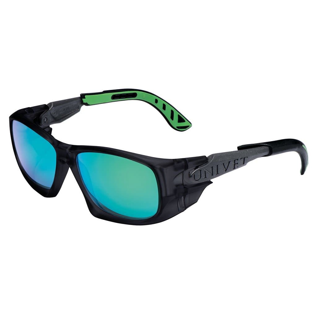 Univet 5X9 Safety Glasses Sports Extreme Style Green Mirror Lens