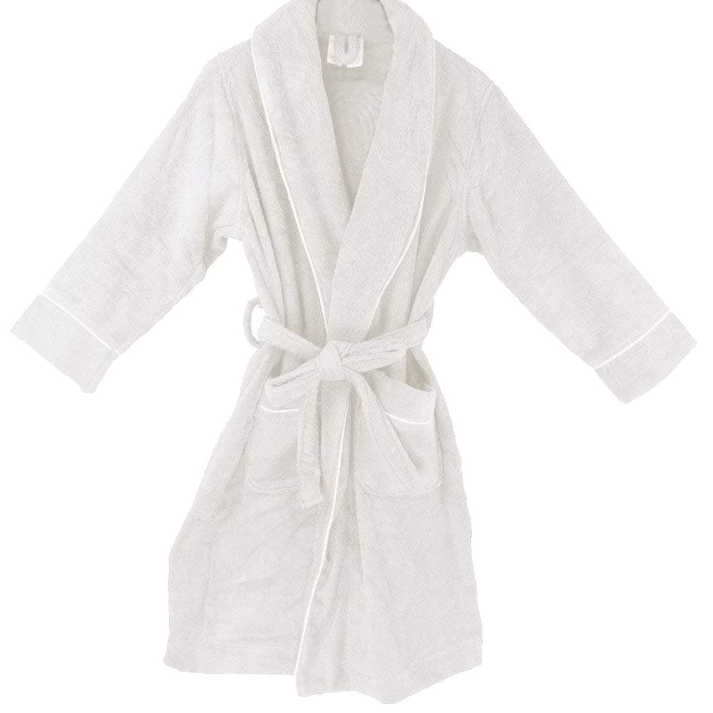 OrganicTextiles Velour Bathrobe, 100% GOTS Certified Organic Cotton, Soft, Plush, Absorbent - Men's Large/Extra Large, White