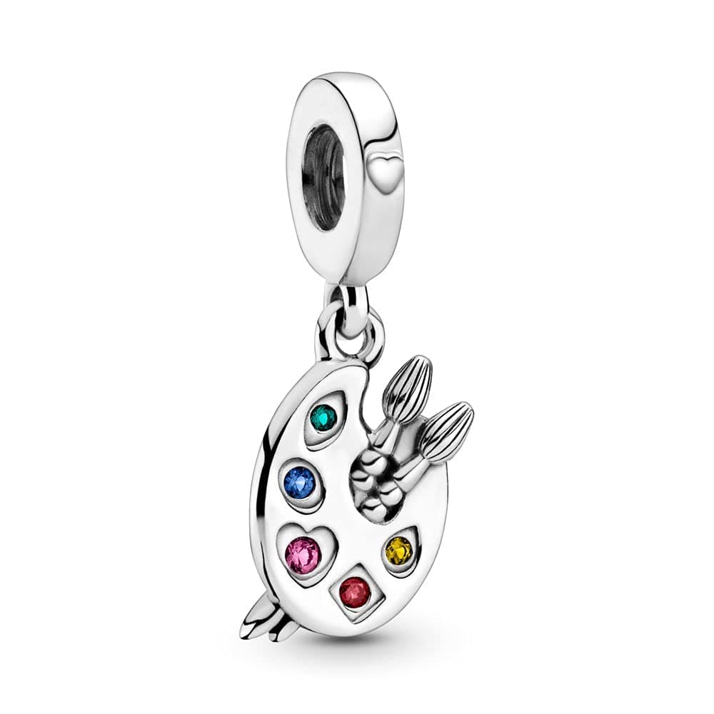 EZ TuxedoArtist's Palette Dangle Charms 925 Sterling Silver Draw Your Adventure Pendant for Bracelets