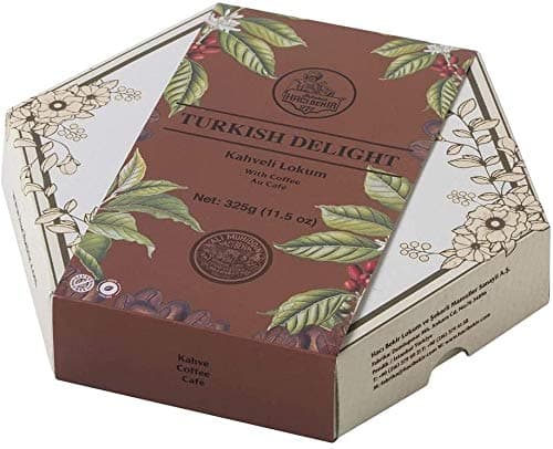 Turkish Delight by Haci Bekir – Energizing Coffee Flavored - Vegan, Gluten-Free, Halal, Kosher, and Dairy-Free Gummy Candy Dessert - 325GR/11.5OZ Gourmet Box