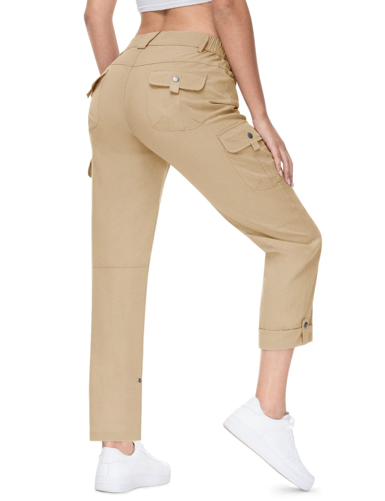 TBMPOY Women's Hiking Pants Quick Dry Convertible Lightweight Roll Up Cargo Pockets Travel Essentials Waterproof Work