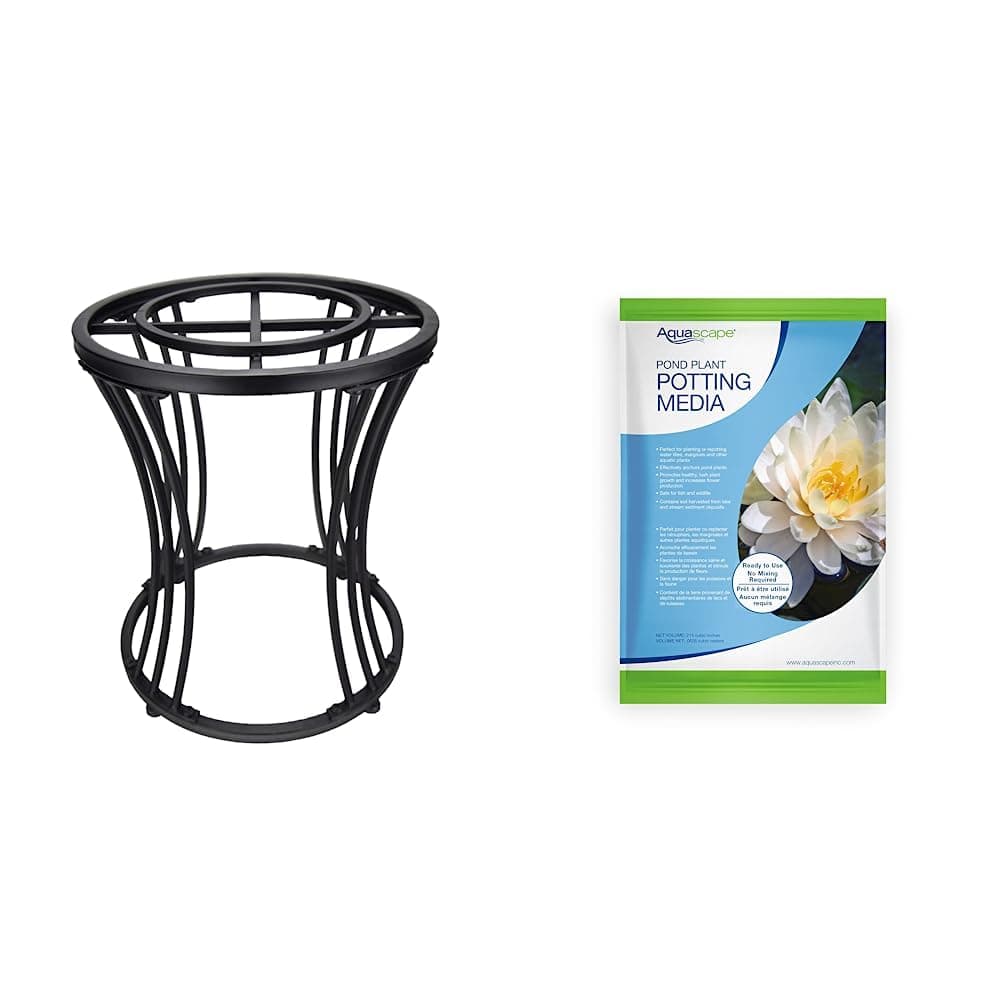 Aquascape AquaGarden Mini Pond Kit Stand | 78331 & 89002 Pond Potting Media for Aquatic Plants, 10 Pounds | 890, 215 Cubic inches, Brown