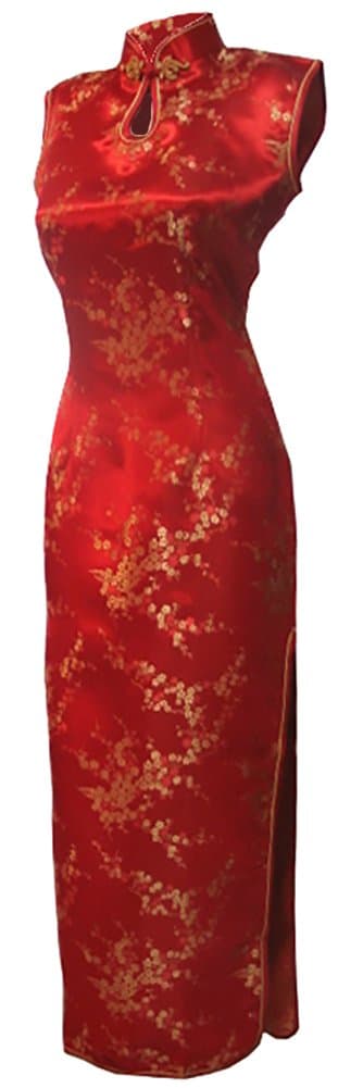Women's VTG Asian Red Long Chinese Wedding Dress Cheongsam