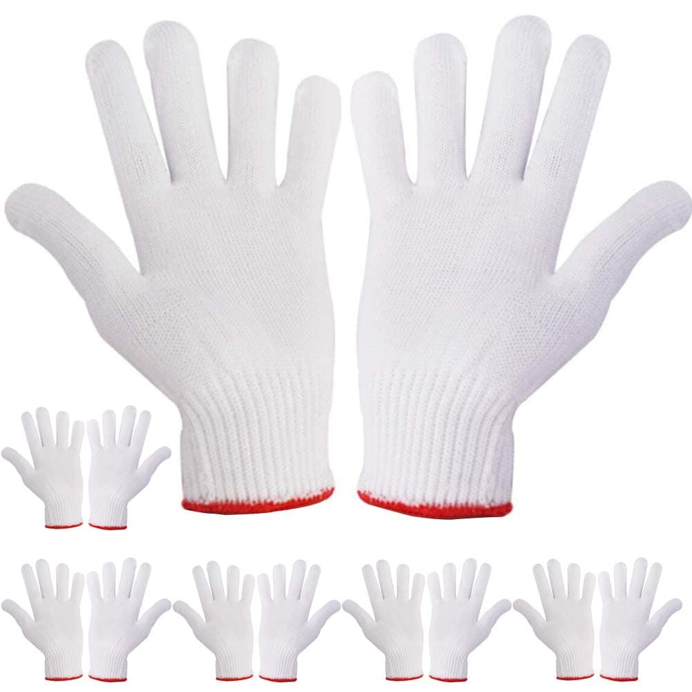 Hand Working Gloves Safety Grip Protection Work Gloves Men Women BBQ Thick Cotton (Pack of 6 Pairs)
