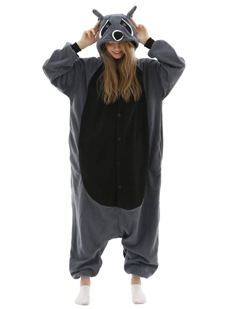 ofodoingAdult Animal One-piece Pajamas Cosplay Animal Homewear Sleepwear Jumpsuit Costume for Women Men