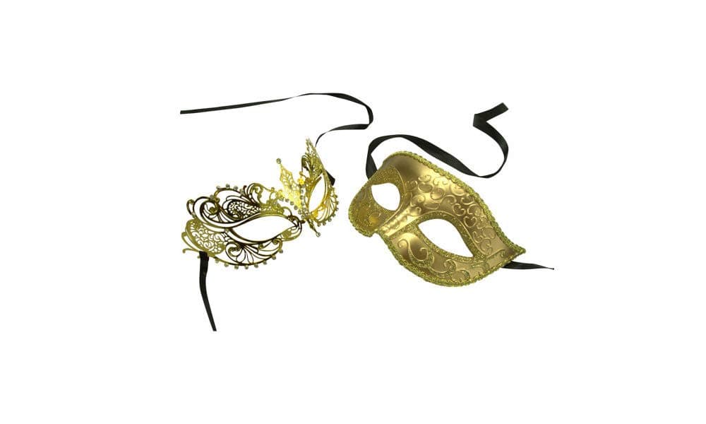 Yacanna His and Her Masquerade Masks Couple 2 Piece Masks Set
