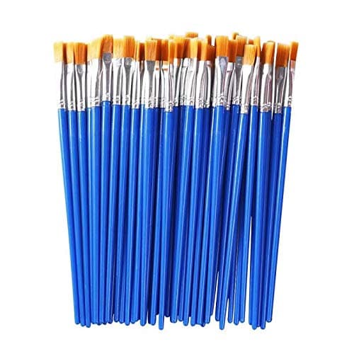 Paint Brushes Set 60 Pcs Nylon Flat Hair for Acrylic Oil Watercolor Art Painting,Art Paintbrushes for Children