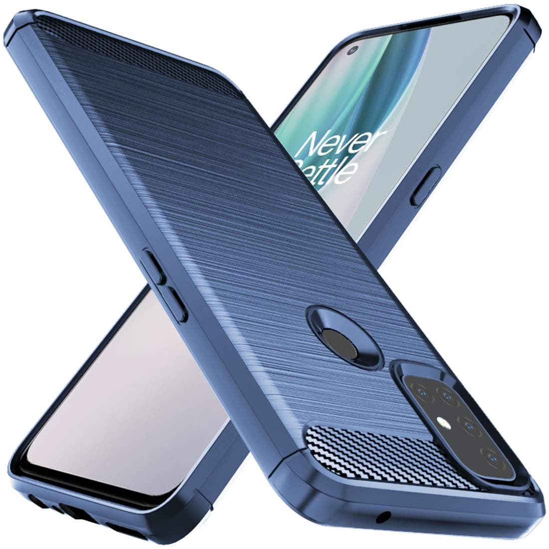 for Oneplus Nord N10 Case Shock-Absorption Flexible TPU Rubber Protective Cell Phone Cover for Oneplus Nord N10 5G(Navy Blue)