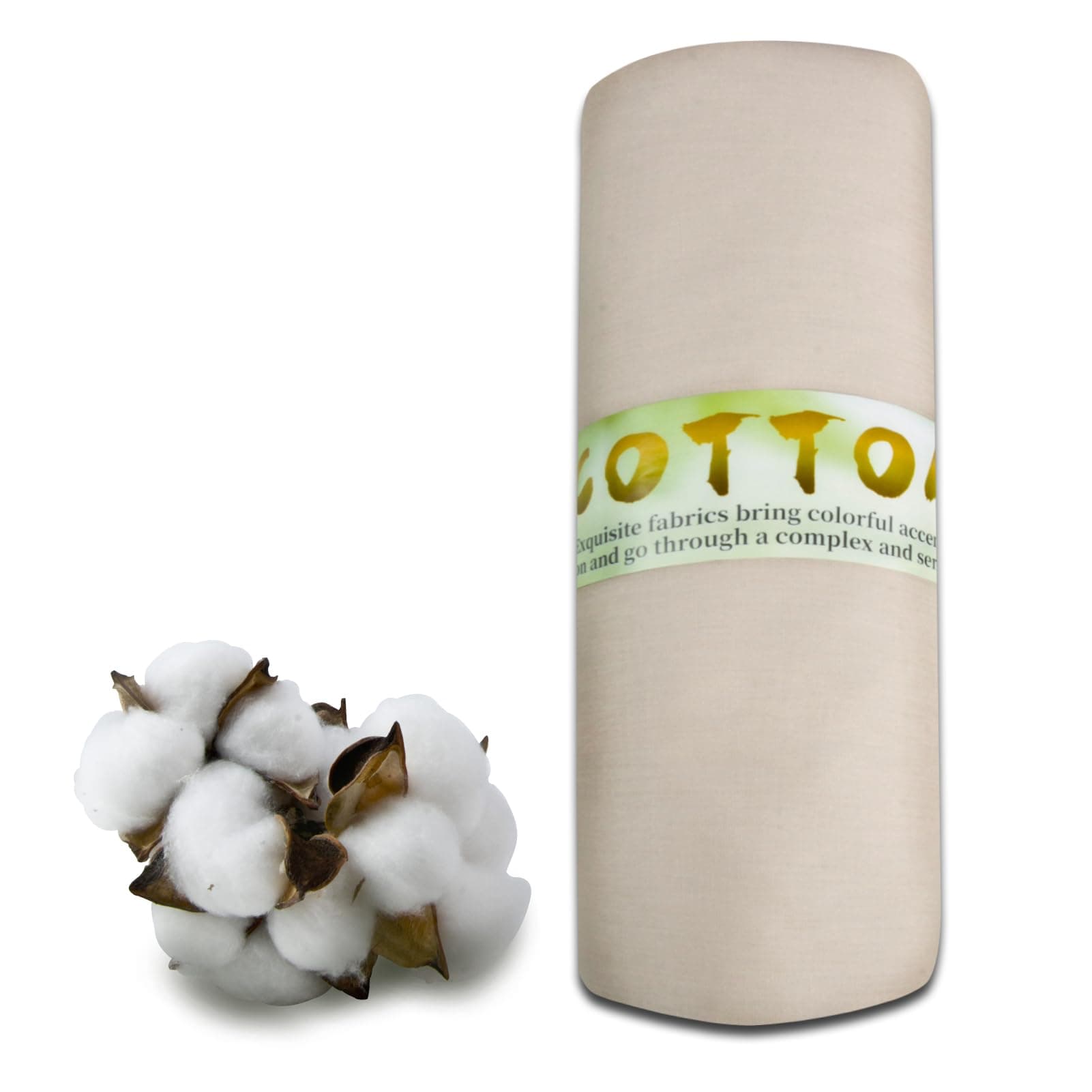 100% Beige Cotton Fabric for Sewing by 3 Yards, 59”Width Quilting Fabric Medium Weight 5.8 oz, Muslin Fabric by The Yard, Embroidery Cloth