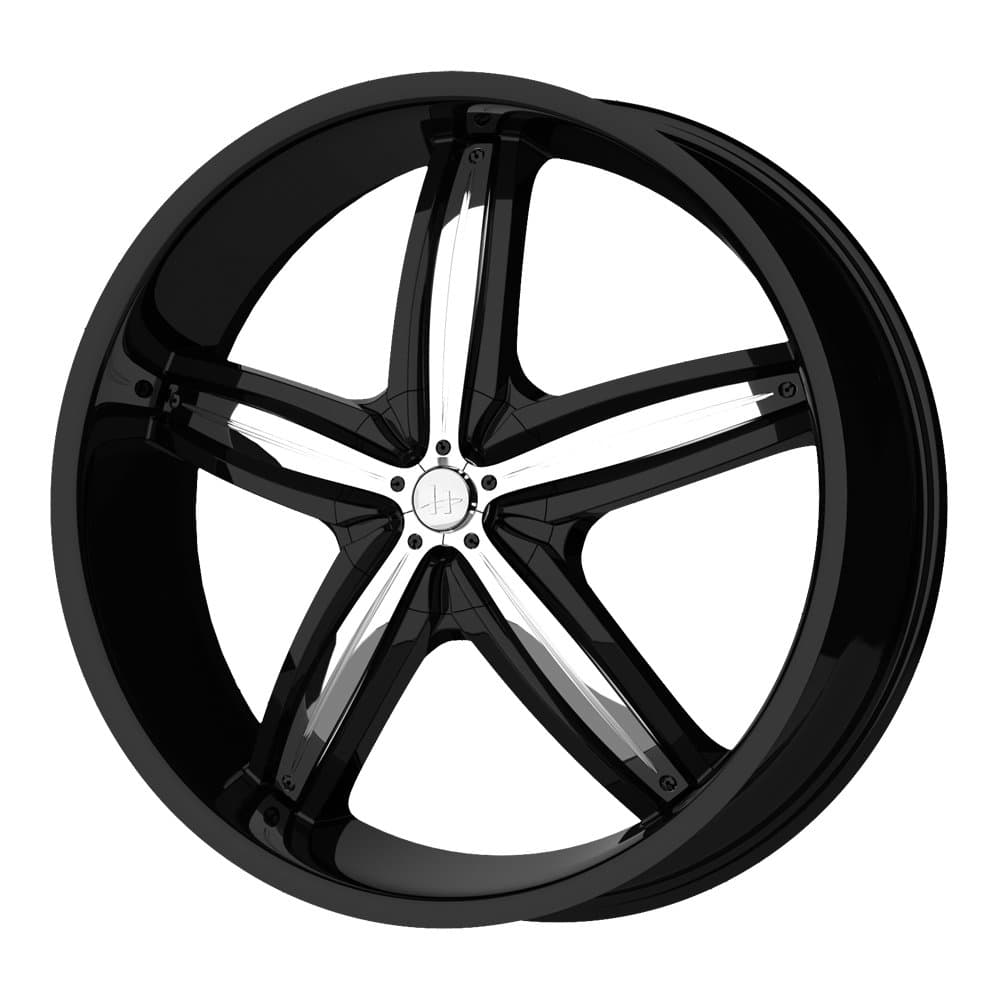Helo HE844 Gloss Black Wheel with Chrome Accents - (20x8"/5x110, 115mm)
