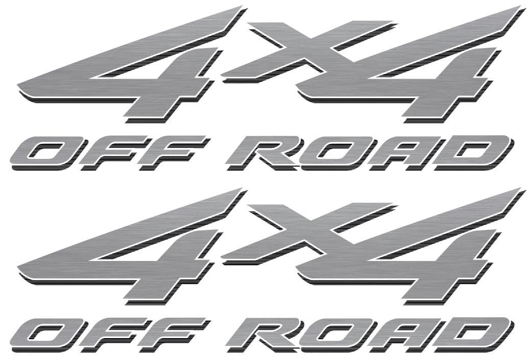 4x4 Off Road Decals (Silver) - 2002 to 2008 Fits Ford Truck Bed