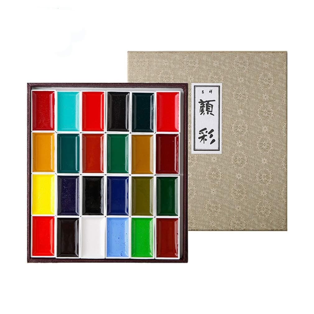 professional solid watercolor pigment 24 colors, ink painting special fine brushwork