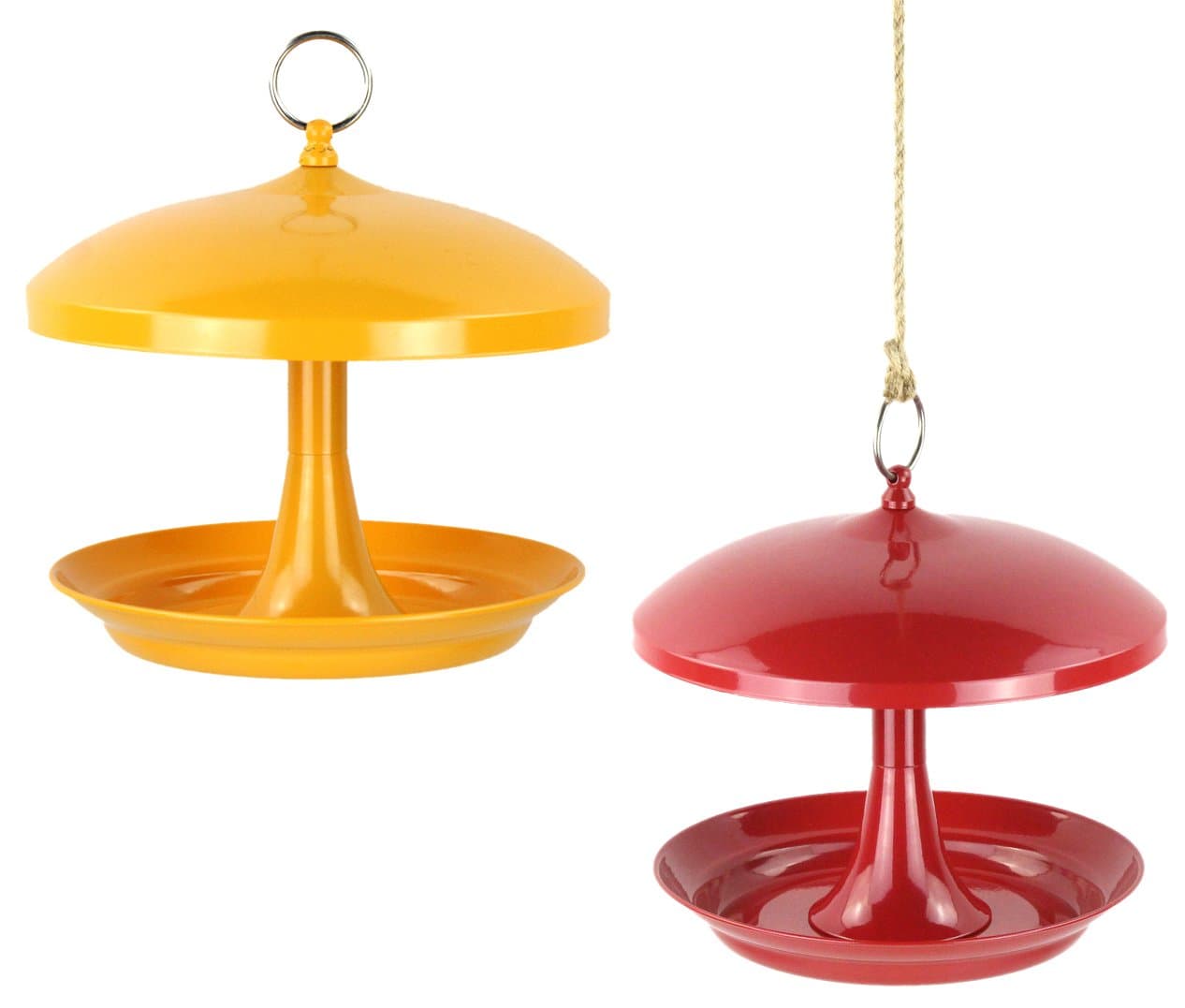 Gardirect Steel Tray Bird Feeder, 2 Packs (Red and Yellow)