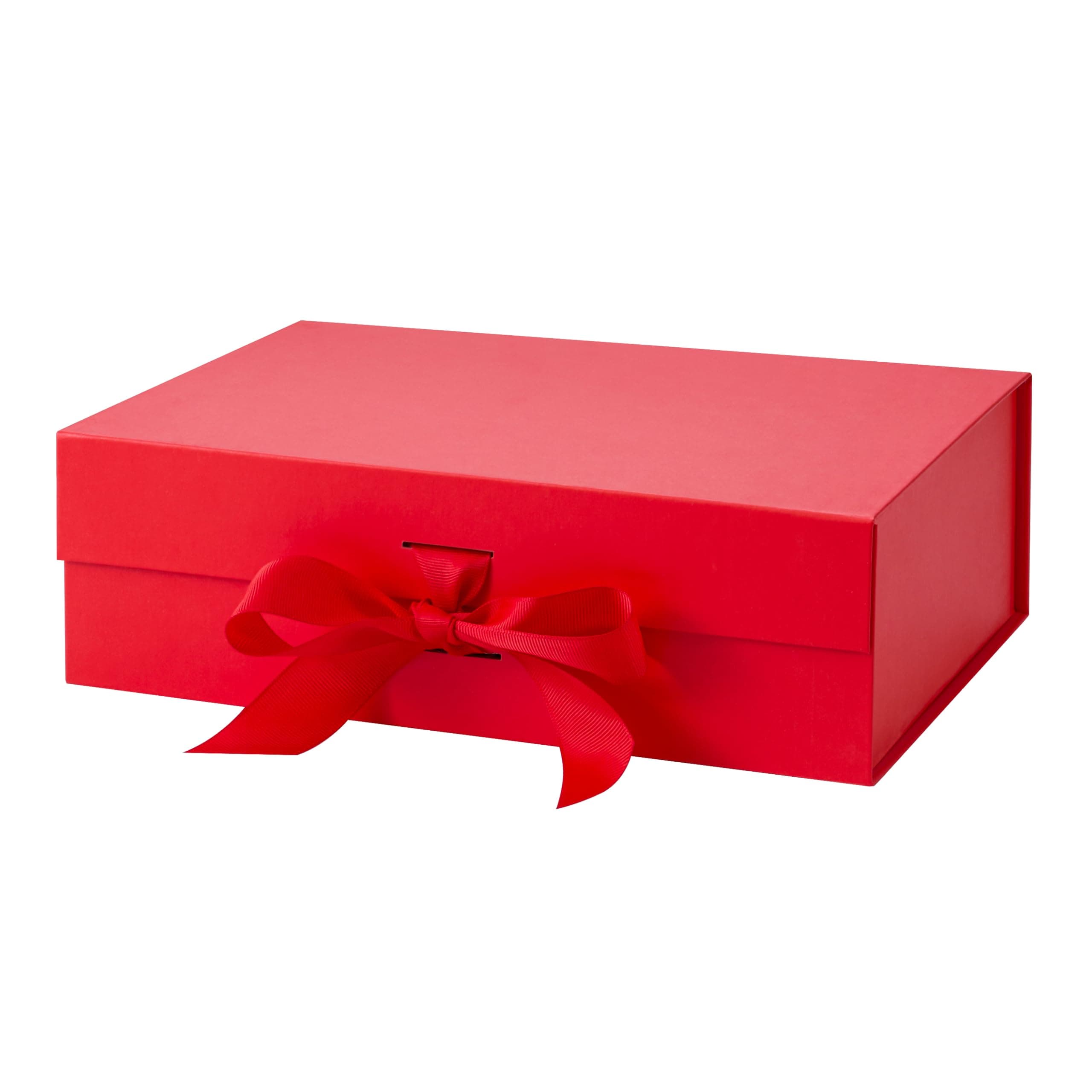 Bobobag 10.5" Large Gift box with Magnetic Lid and Ribbon for Christmas,Valentine's day,Birthdays, Bridal Gifts,Weddings,DIY and so on (Large, Red)