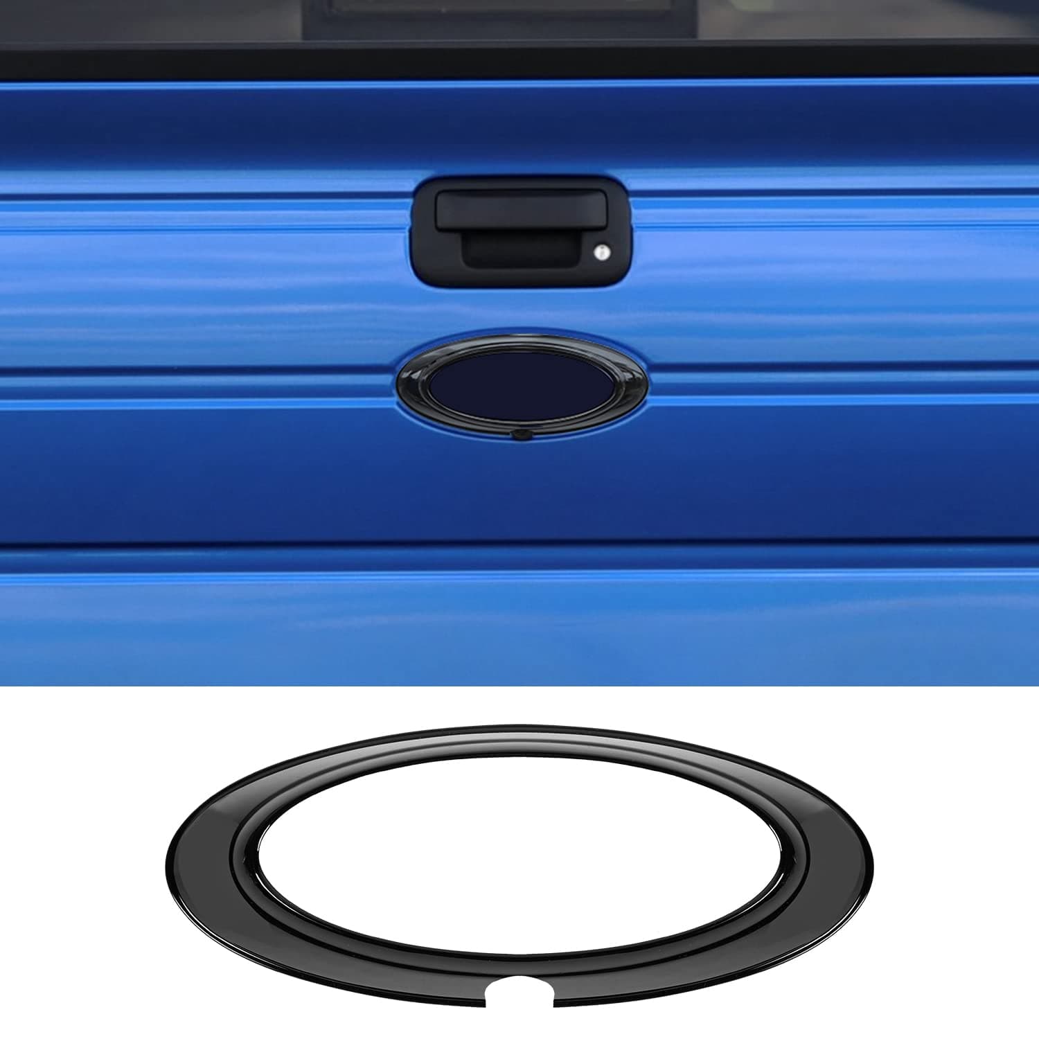 Tailgate Emblem Cover Trim, Rear Trunk Logo Back Badge Decoration Cover Trim for 2009-2014 Ford F150 F-150 Raptor (Black)