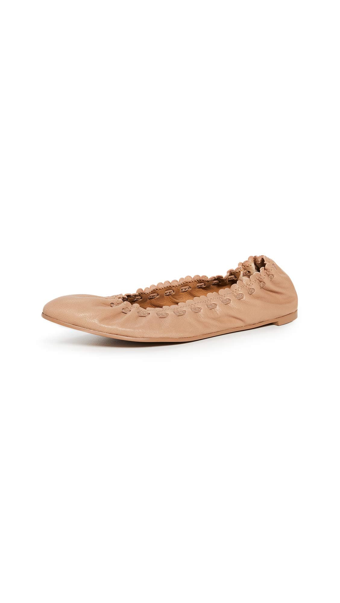 See by Chloe Women's Jane Point Ballet Flats, Biscotto, Tan, 8 Medium US