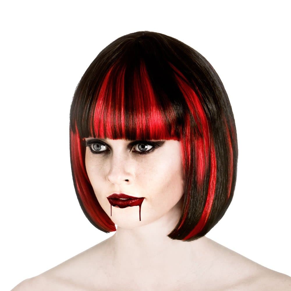 Wicked Costumes Ladies Bloodlust Vampire Black and Red Wig Halloween Fancy Dress
