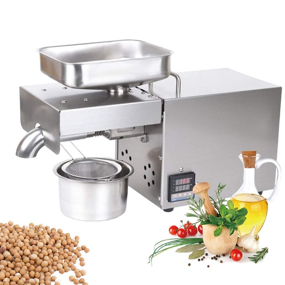 BMGIANT 600W Press Oil Machine Adjustable Hot Cold Oil Extractor Digital Display Automatic Oil Press Machine with Temperature Control for Home Commercial Peanut Walnut Sesame Sunflower Soybean Press