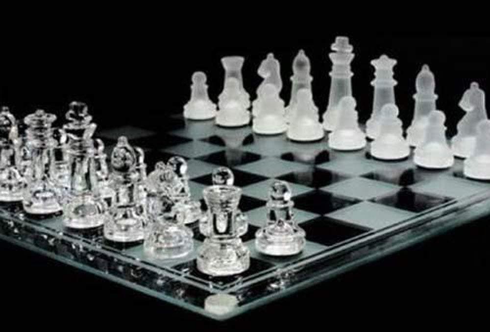 BUY 1 GET 1 FREE Deluxe 8 Inch Glass Chess Game Set with Board and Pieces …