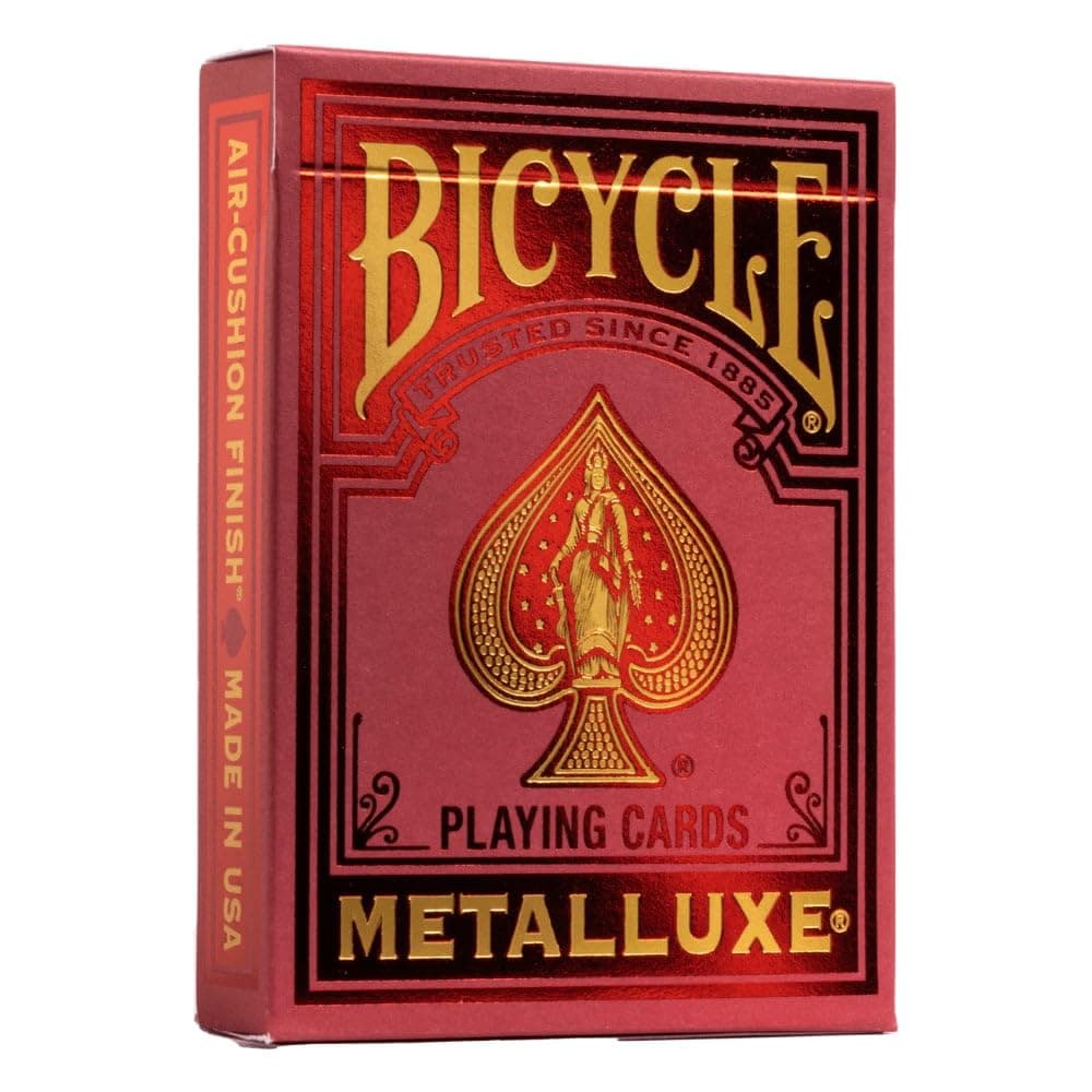 Bicycle Metalluxe Red Playing Card Game - Premium Metal Foil Finish - Poker Size
