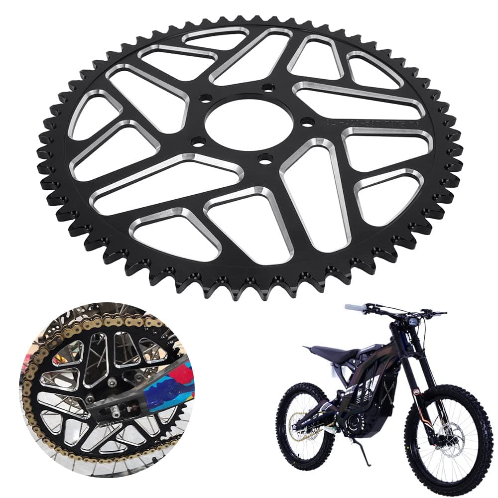 Sur Ron 58T Sprocket,Sur Rear Sprocket 58 Tooth Aluminum Alloy For Surron Light Bee S/X Segway X160/X260 Electric Dirt Bike Black