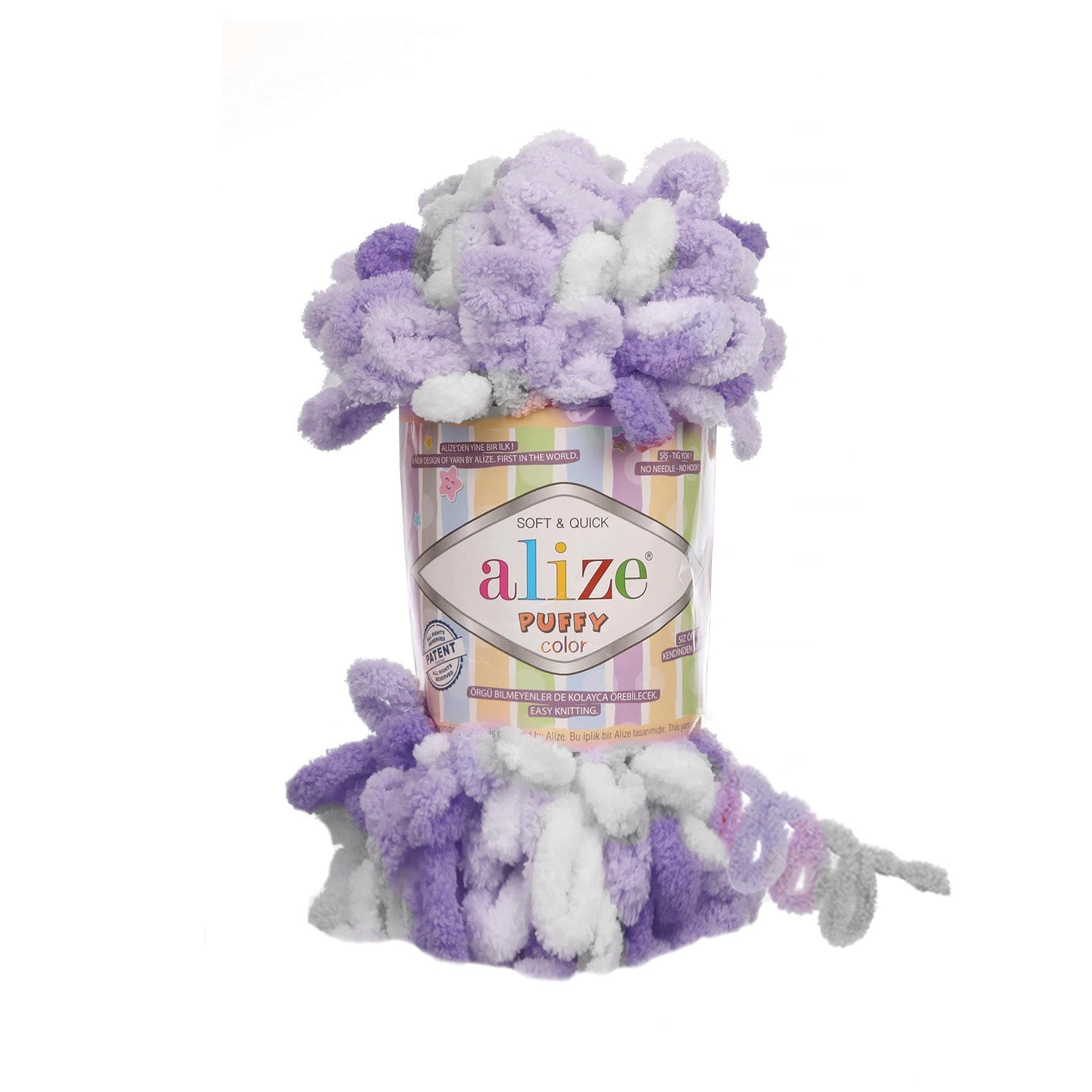 ALİZE Alize Puffy Color Yarn Baby Blanket Yarn Lot of 5 skeins 500gr 50yds 100% Micropolyester Soft Yarn Baby Blanket Yarn Hand Knitting Yarn Super Chunky Bulky Woven Worested Yarn (6372)