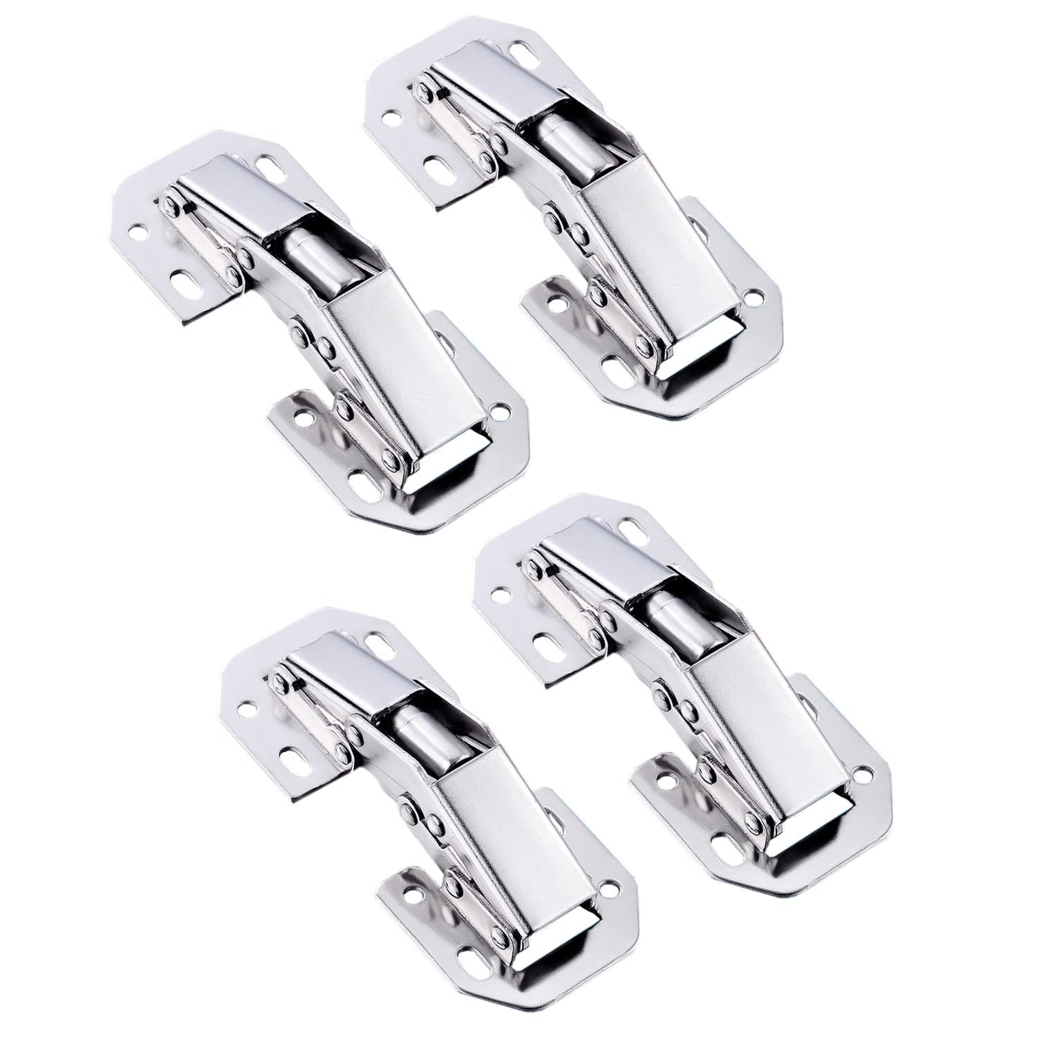 Qrity 4 PCS Kitchen Cabinet 90° Door Hinges Concealed Cupboard Door Hinges - No Slot Required - Easy to Install