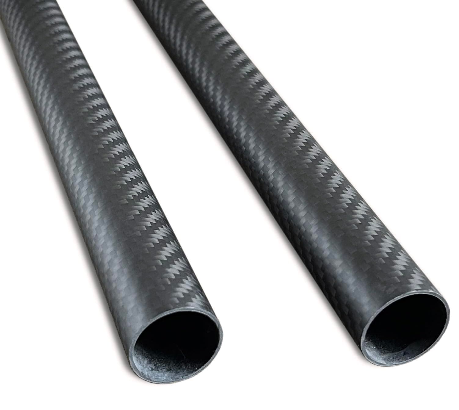 2pcs Carbon Fiber Tube 25mmx23mmx420mm 3K roll Wrapped Twill Matte Finish