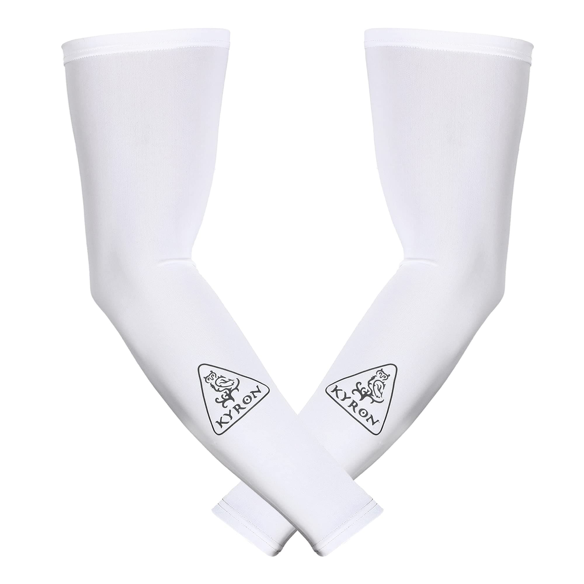 Kyron Fashions Unisex Cotton Full Hand Arm Seeves Driving Gloves (White, Free Size)