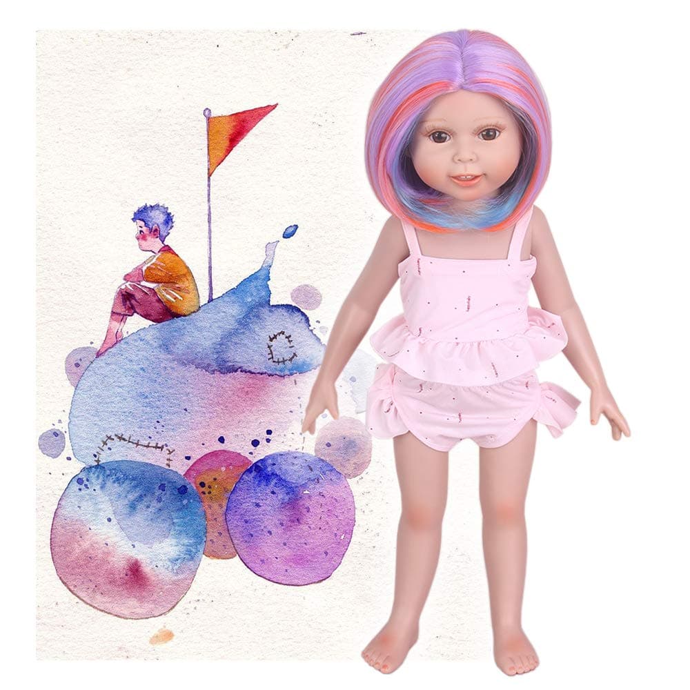 STfantasy Doll Wig for 18 Inches American Girl Doll AG OG Journey Girls Gotz My Life Ombre Bob Short Synthetic Hair Girls Gift