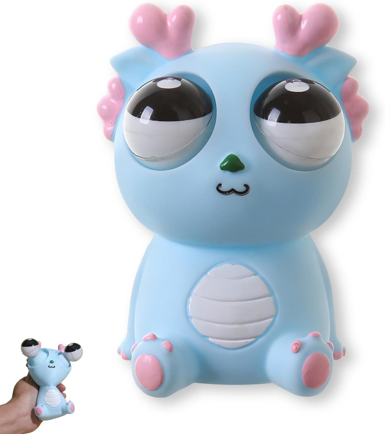 Squeeze Stress Relief Toy Eye Popping Dragon Funny Eyeball Burst Toys Pop Out Eyes Toy for Mother's Day,Father's Day,Birthday Gift Party Favors (Blue)