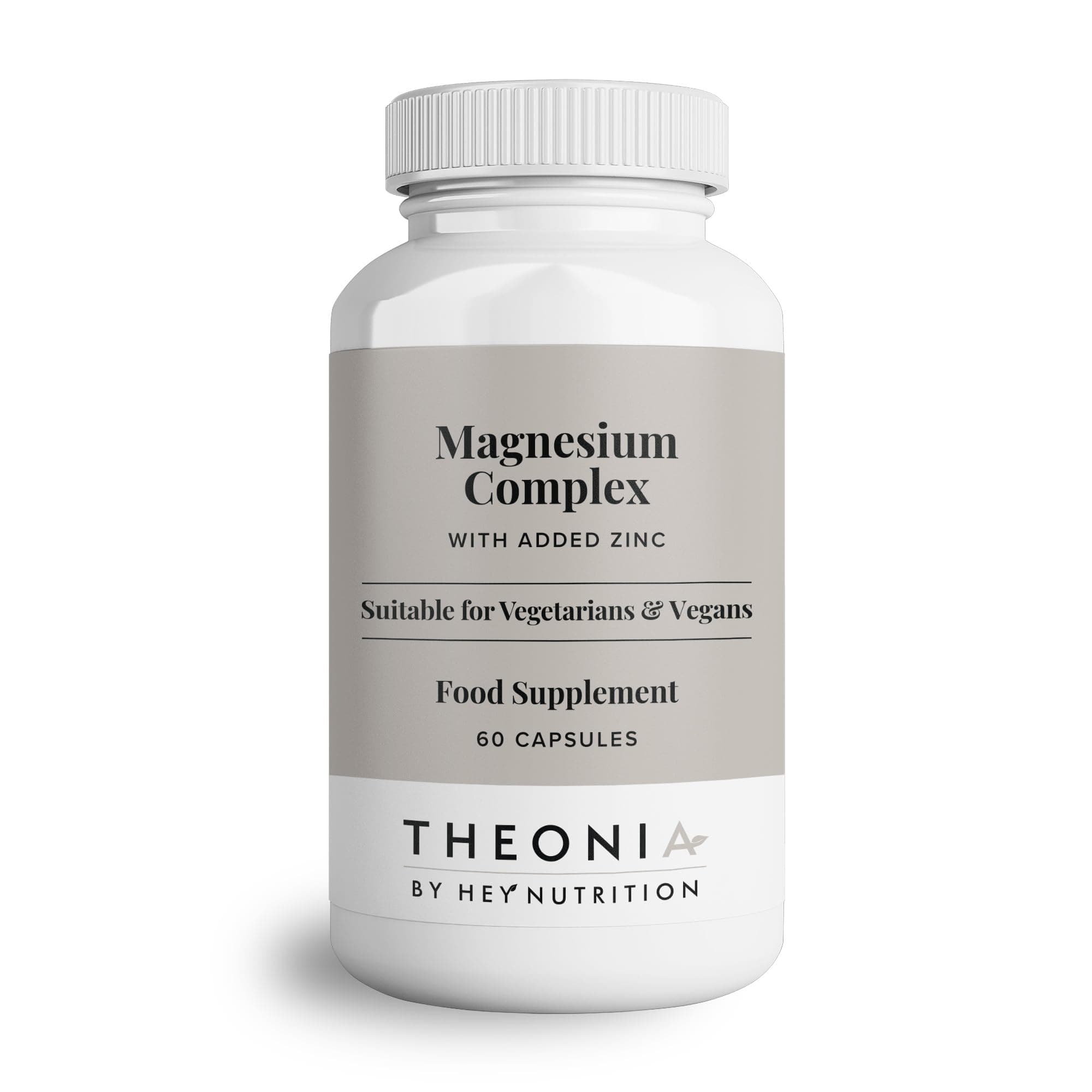 Theonia Magnesium Complex High Strength 205mg Supplement - Zinc, Vitamin D3 - Muscle & Bone Health, Nerve Function & Energy Support - UK Manufactured - Non-GMO - 60 Vegetarian Capsules