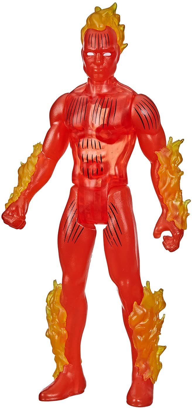 Marvel Hasbro Legends Series 3.75-inch Retro 375 Collection Human Torch Action Figure Toy, Red