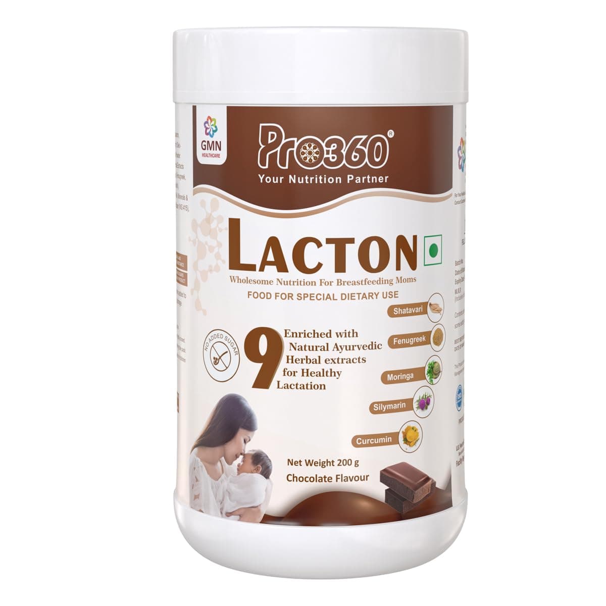 - Pro360 Lacton Protein Powder for Breastfeeding, Lactating Women - Lactation Support Supplement for Mother with Herbal Extracts - Helps to Increase Breast Milk Supply - Chocolate Flavor, 200g