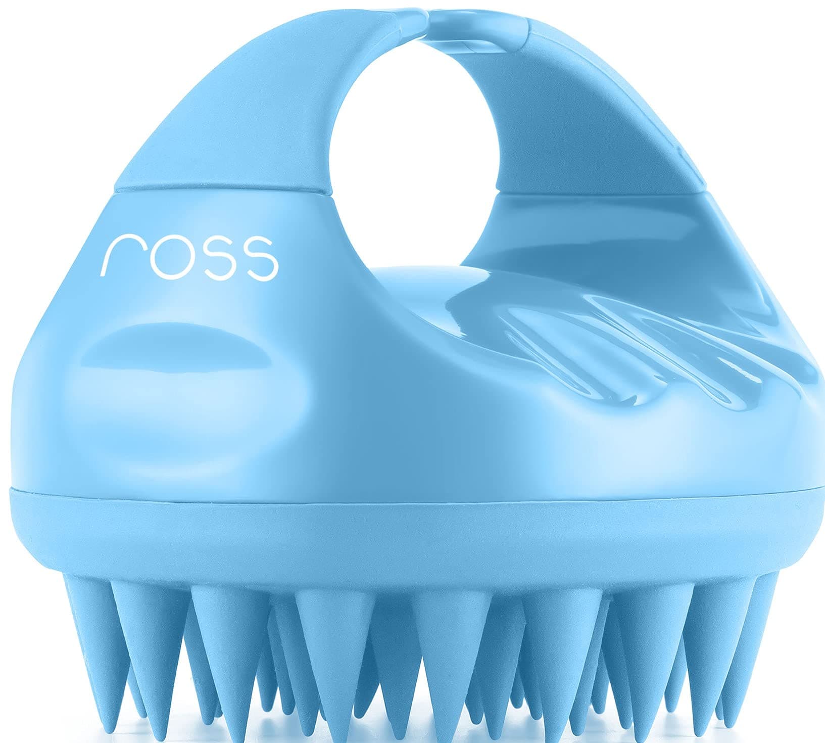 Ross Hair Scalp Manual Massager Shampoo Hair Brush with Soft Silicone Bristles for Anti Dandruff, Exfoliating Care (Blue)