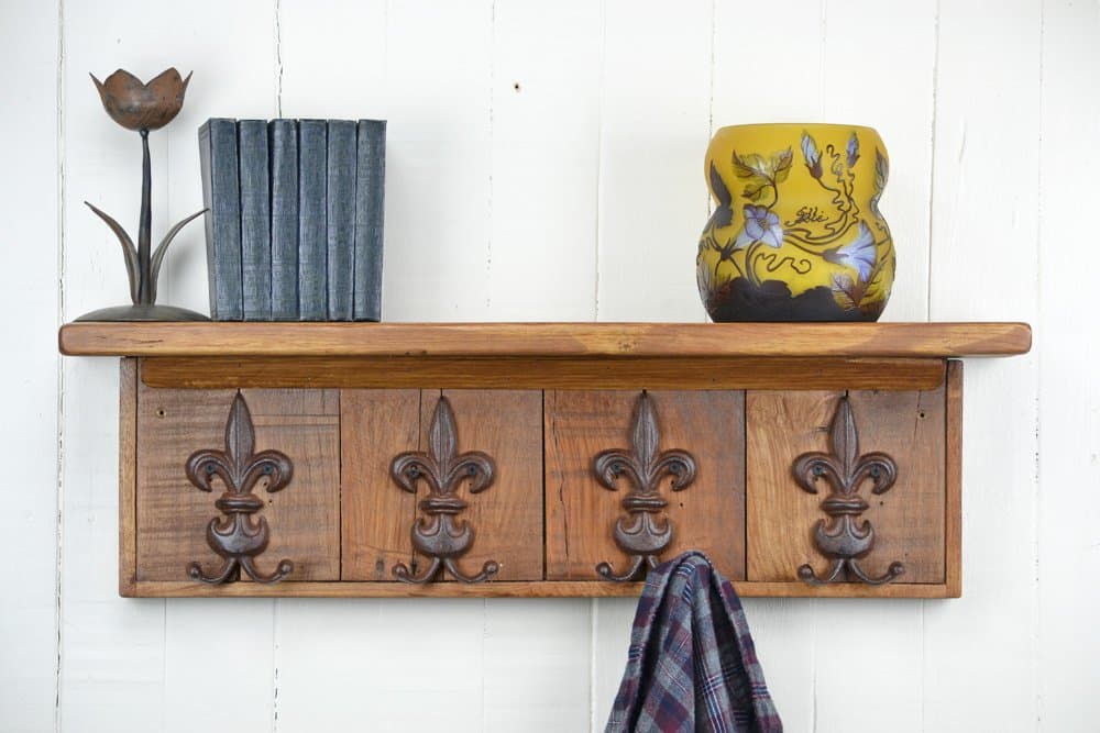 Alpine Craft Works Wooden Coat Rack / Wall Mount (CR02-30-BRN-FLEUR)