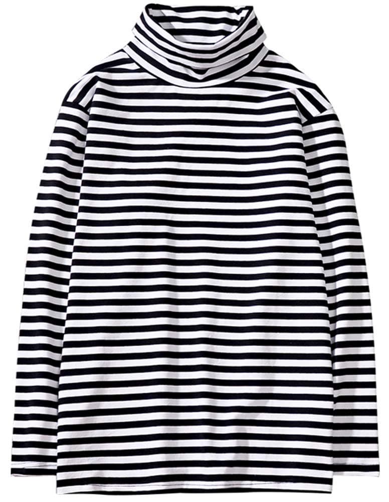 HotmissMen's Striped T-Shirt Sport Long Sleeve Shirts Classic Fit Casual Pullover