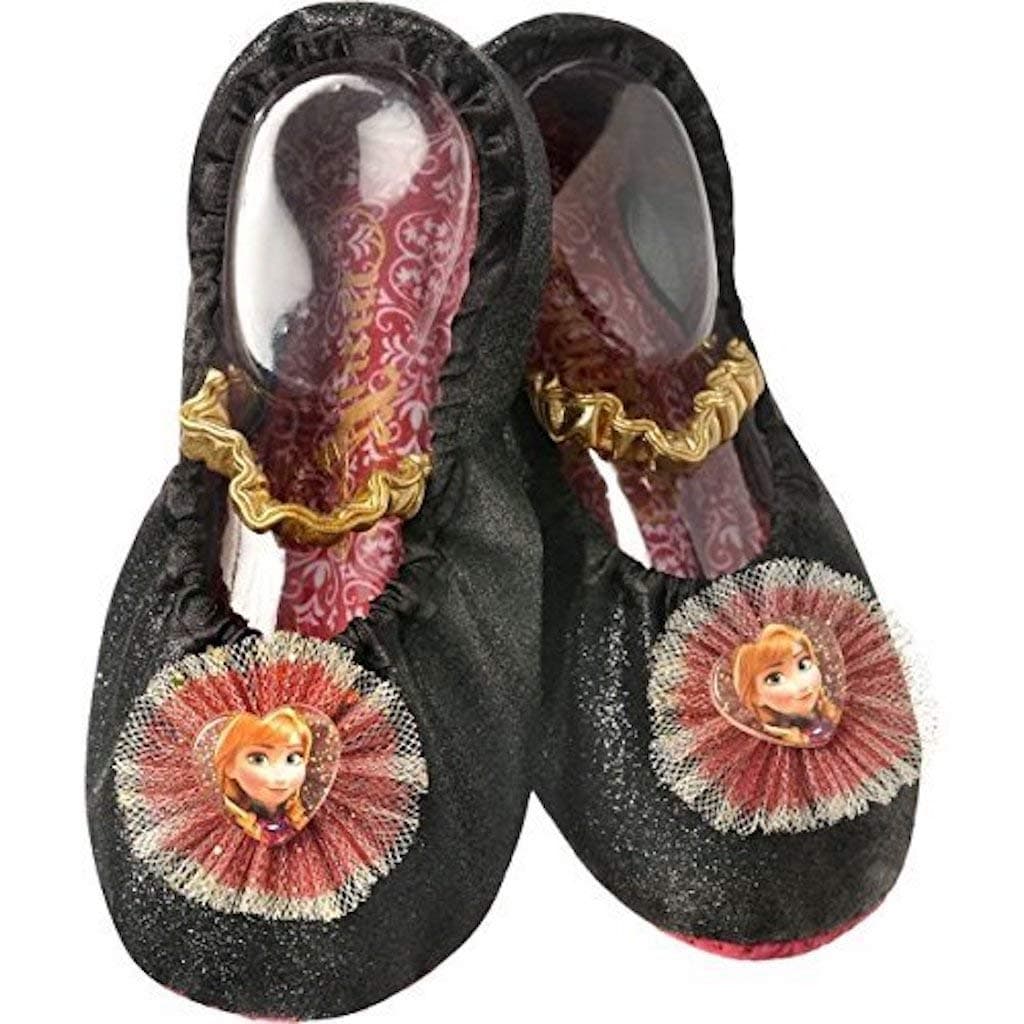 Disney Princess Frozen Anna Toddler Slipper Shoes Black, Gold, Shoe Size 7-11