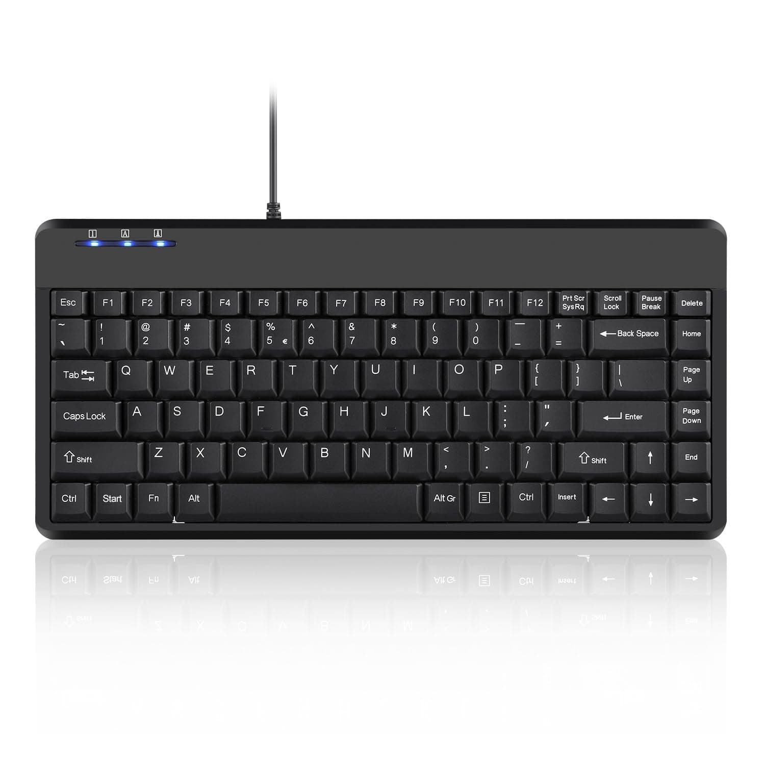 Perixx PERIBOARD-409U Wired USB Mini Keyboard, Black, US English Layout
