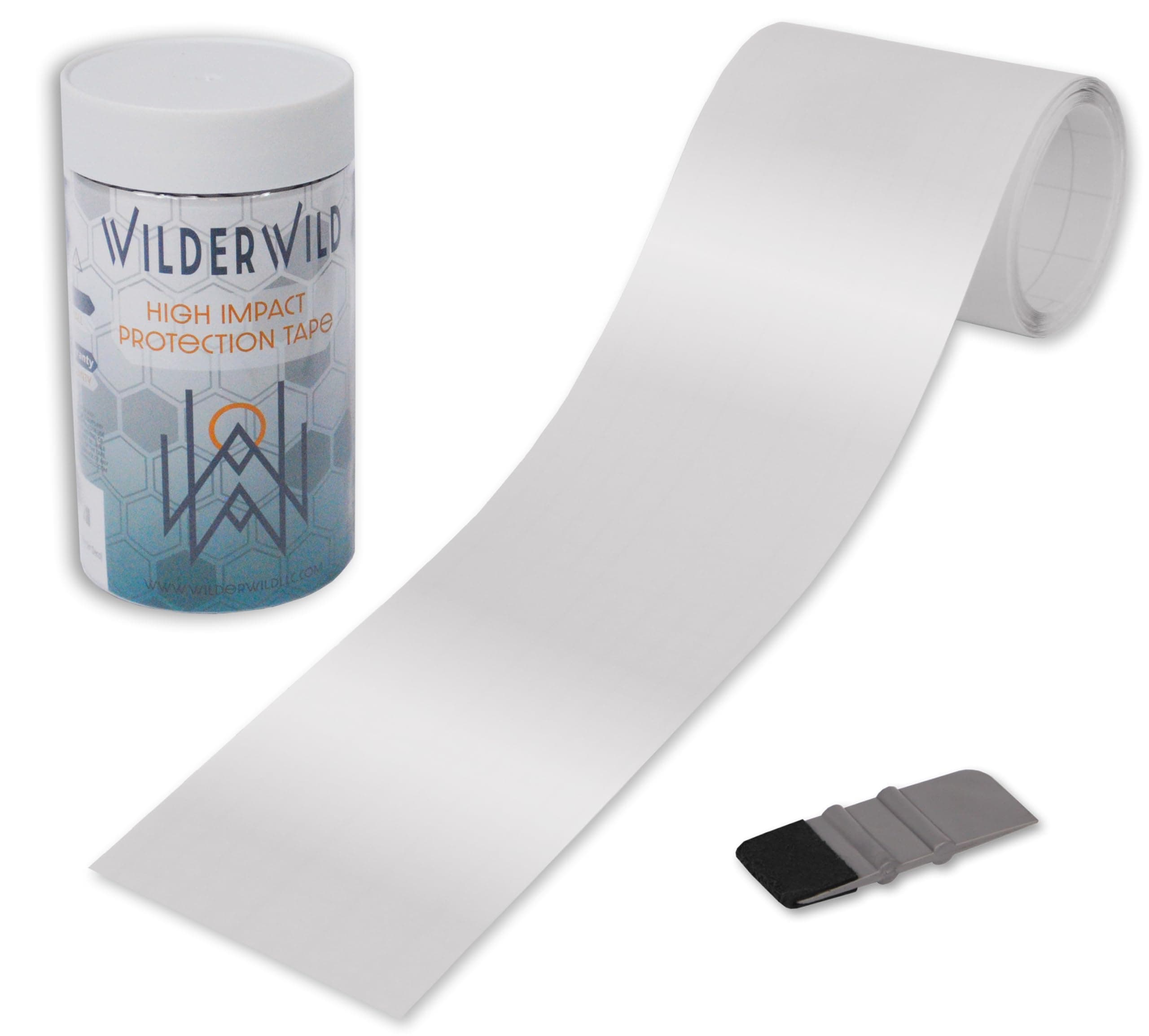 Bike Frame Protection Tape- High Impact Clear Vinyl Wrap Includes Tool (4”x72) Bicycle Frame Protector, Mountain Bike Frame Guard Chainstay Protector (Glossy Clear)