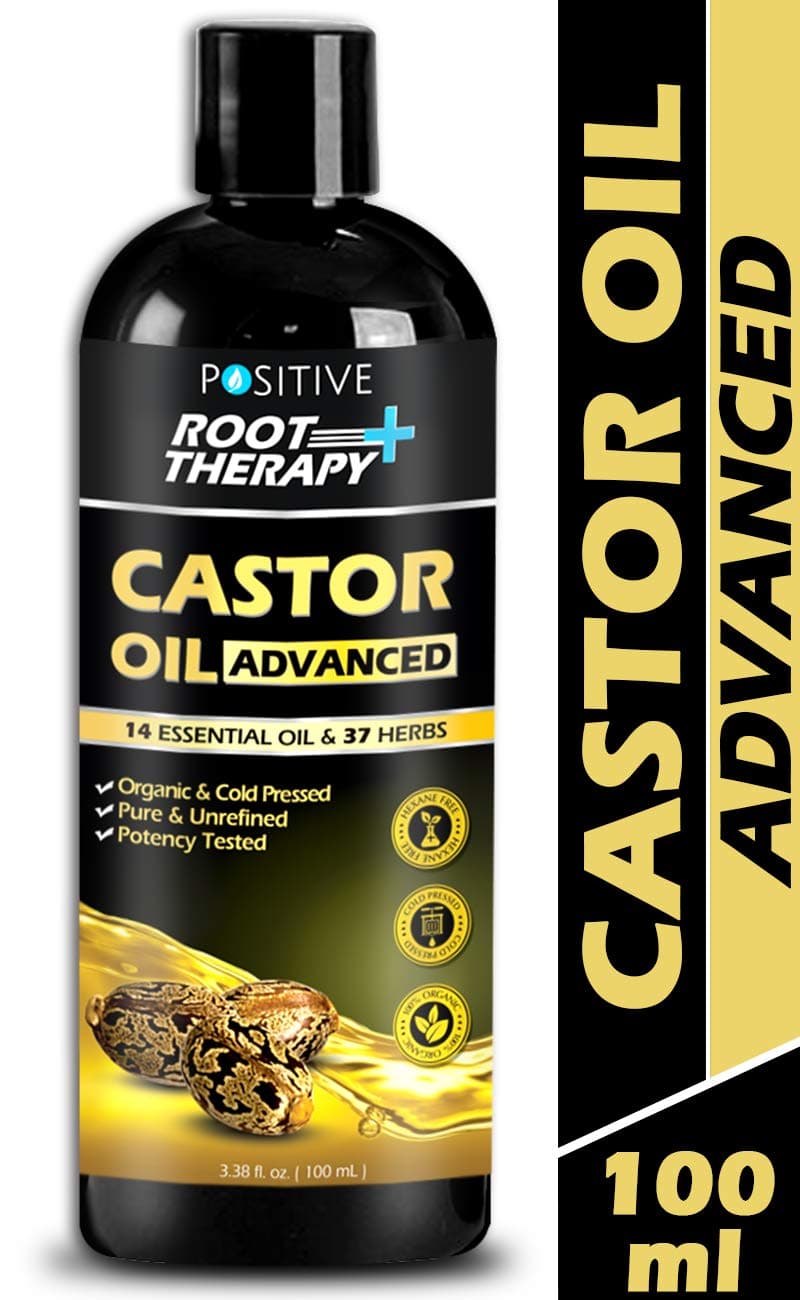 Positive Root Therapy Plus Advanced Castor Oil For Hair | Hair Fall Control | Infused With 37 Herbs and 14 Oil, 100 ml