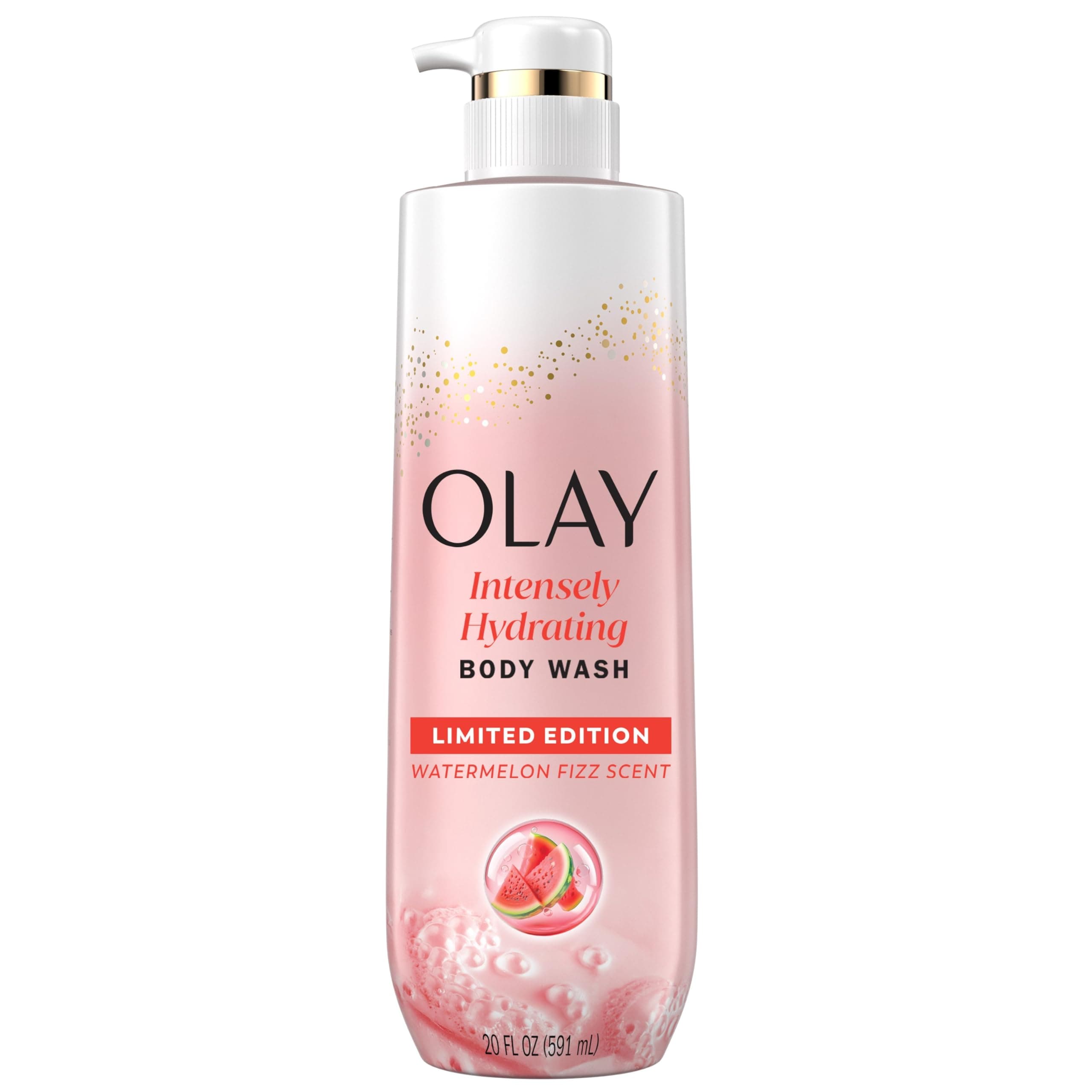 - Olay Body Wash for Women, Intensely Hydrating, Pro-Hyaluronic Acid Serum Complex, Renews Moisture, Vitamin B3 Lameller Technology, For All Skin Types, Watermelon Summer Fizz Scent, 20 fl oz