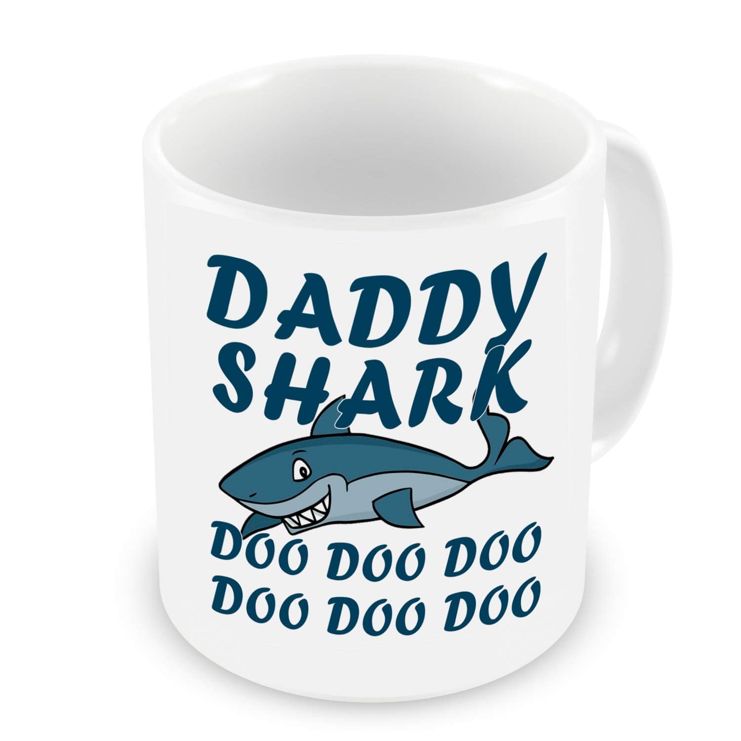 GrassVillage Daddy Shark Doo Doo Doo Mug, Cup, White, Funny, Sarcasm Mug Fath...