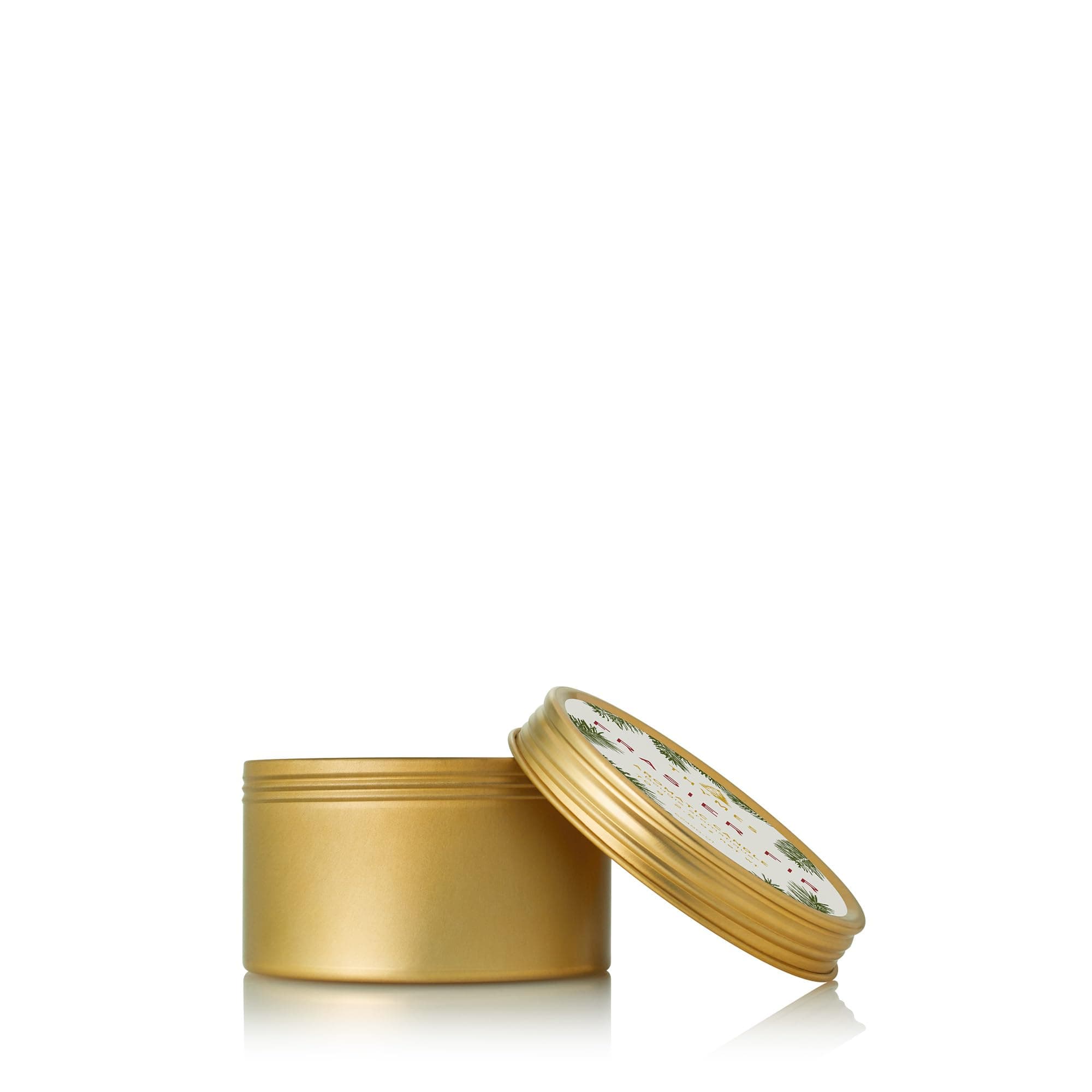 Travel Tin Holiday Candles - Scented Candles for Home Decor - Winter Scents - Luxury Home Fragrance Gifts for Women & Men - Gold (Frasier Fir, 2.5 oz)