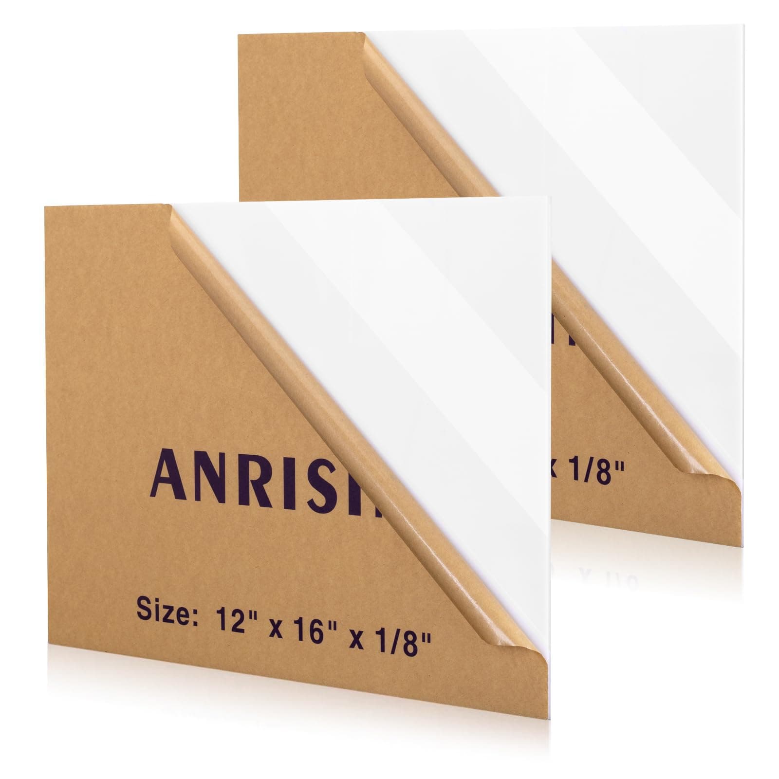 White Acrylic Sheet 12" x 16" x 1/8", 2 Pack ANRISIN 38% Translucent White Cast Acrylic Sheets for DIY Projects, Laser Cutting & Engraving Friendly