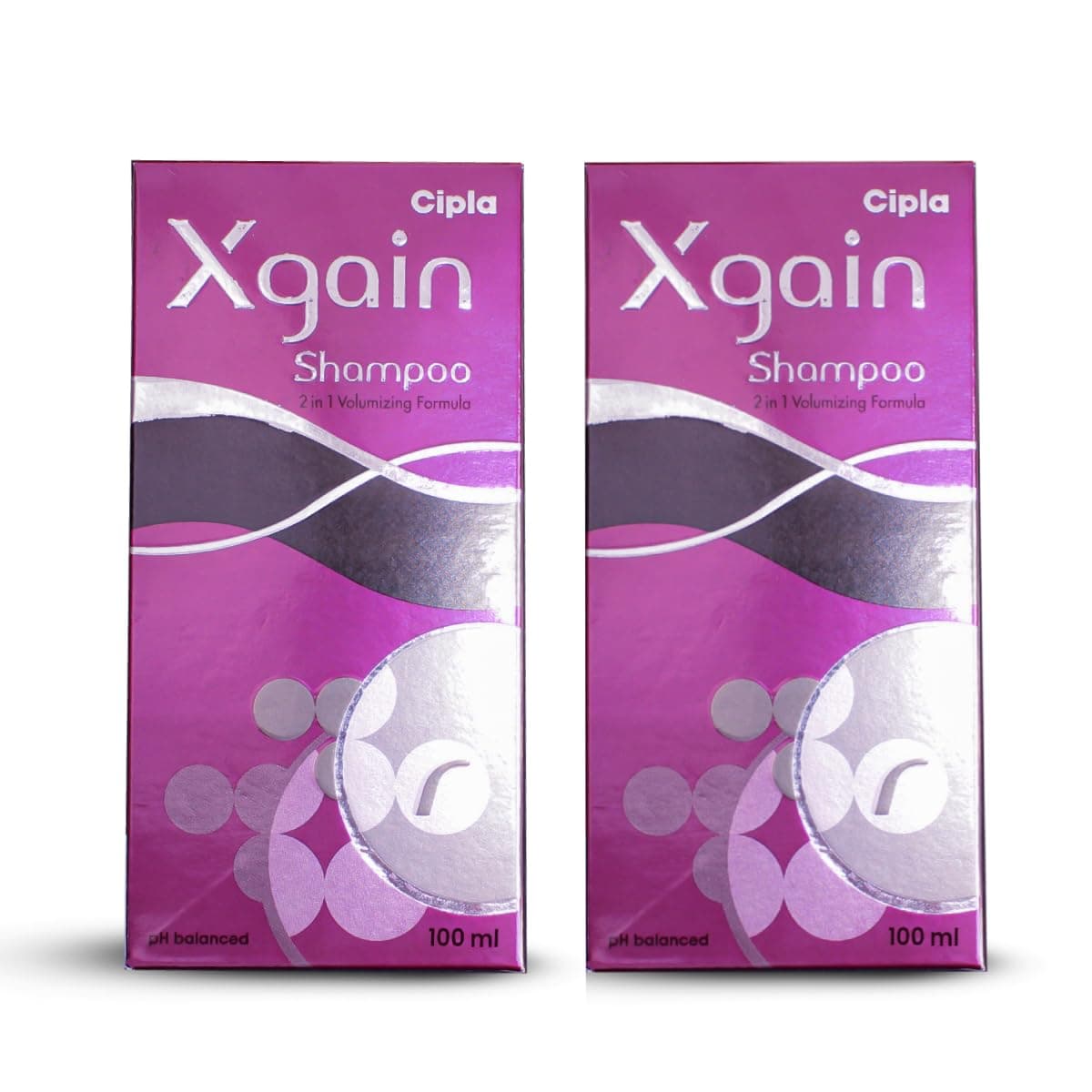 Cipla Xgain Shampoo | 2 in 1 Volumizing Formula | pH Balanced | Enhance Hair Volume and Shine | 100 ML (Pack of 2)