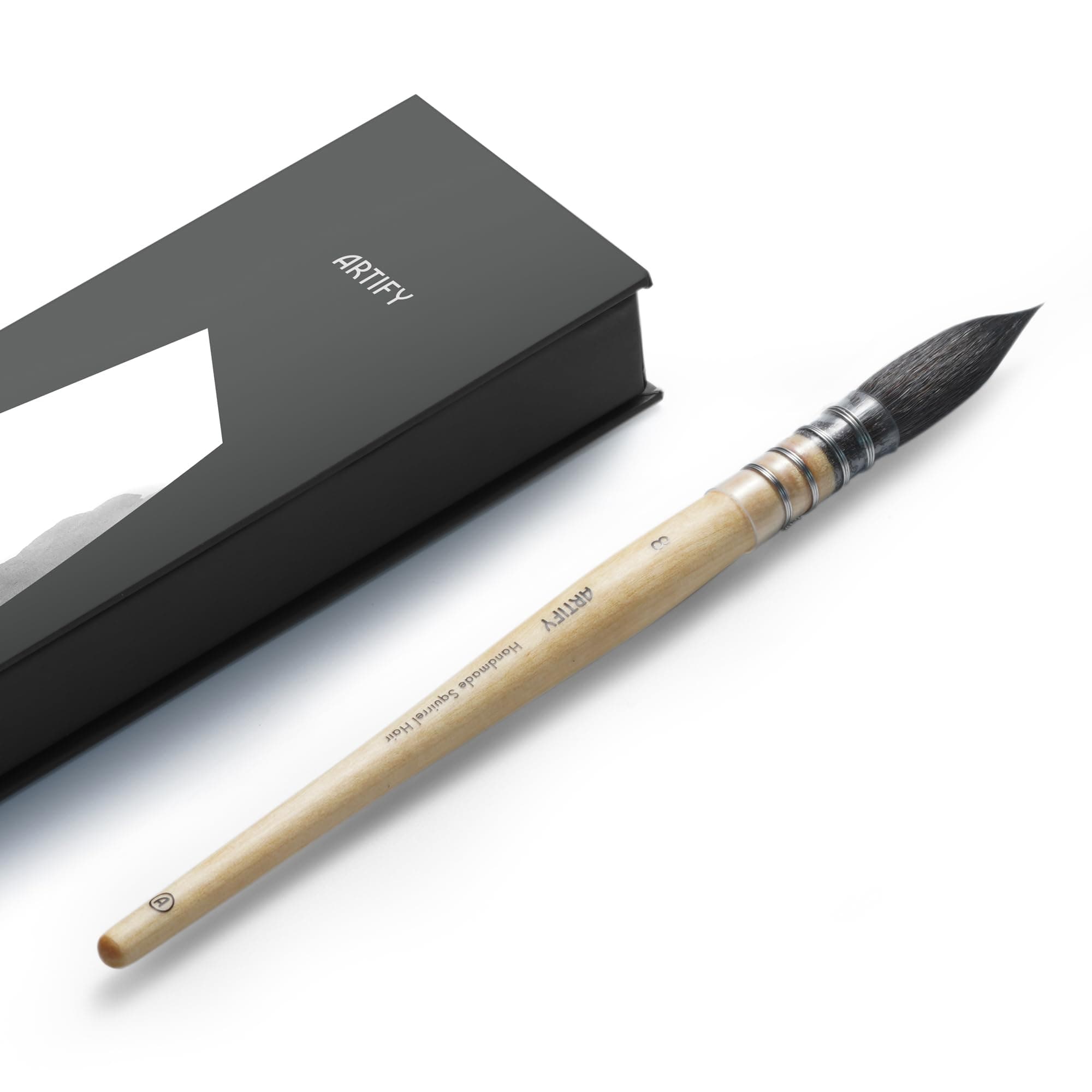 Professional Natural Squirrel Hair Quill Watercolor Brushes | Mop Round Fine Tip Watercolor Paint Brush for Large Strokes Smudging | Ideal for Watercolor and Gouache Painting (#8)