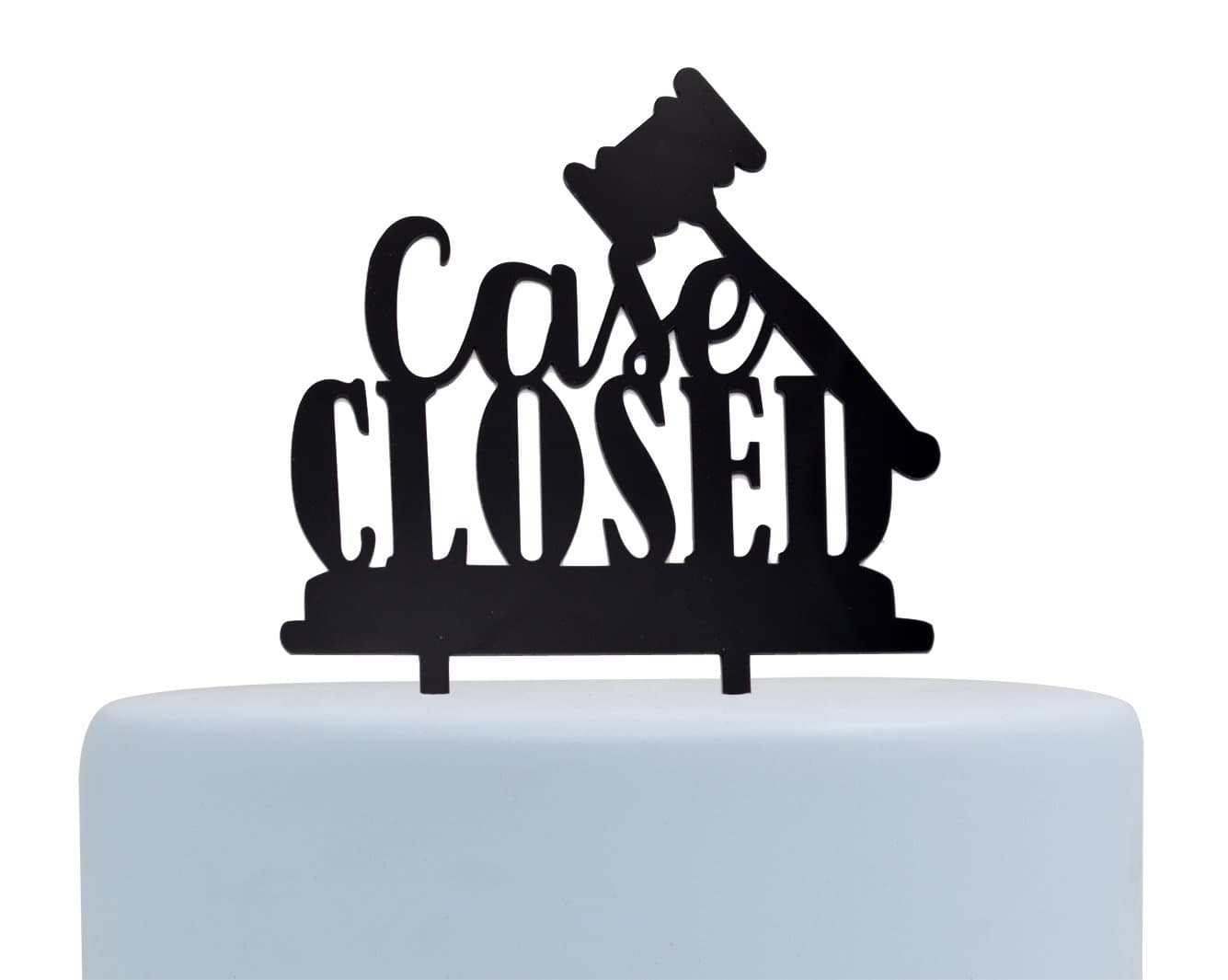 Case Closed Cake Topper-Law School Graduation Cake Topper-Law School Graduation Party Decorations (Black)